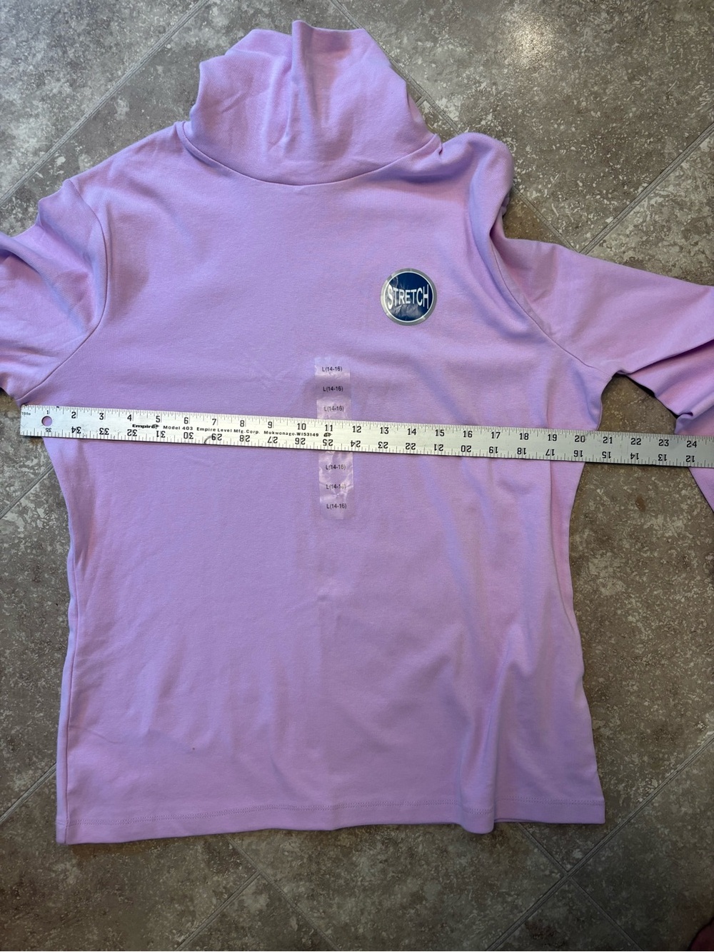 Women’s Stretch Long-Sleeve Turtleneck Top - Lavender - Picture 6 of 7